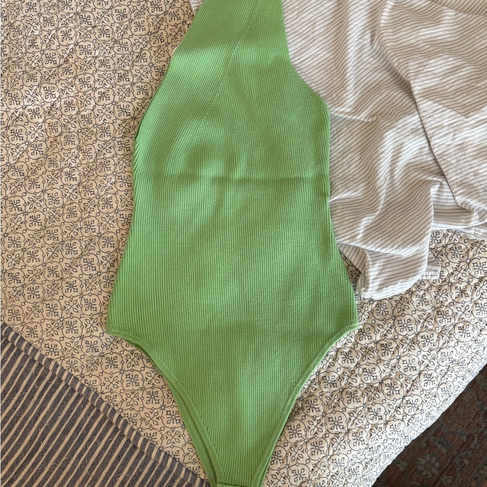 Green one Shoulder Bodysuit